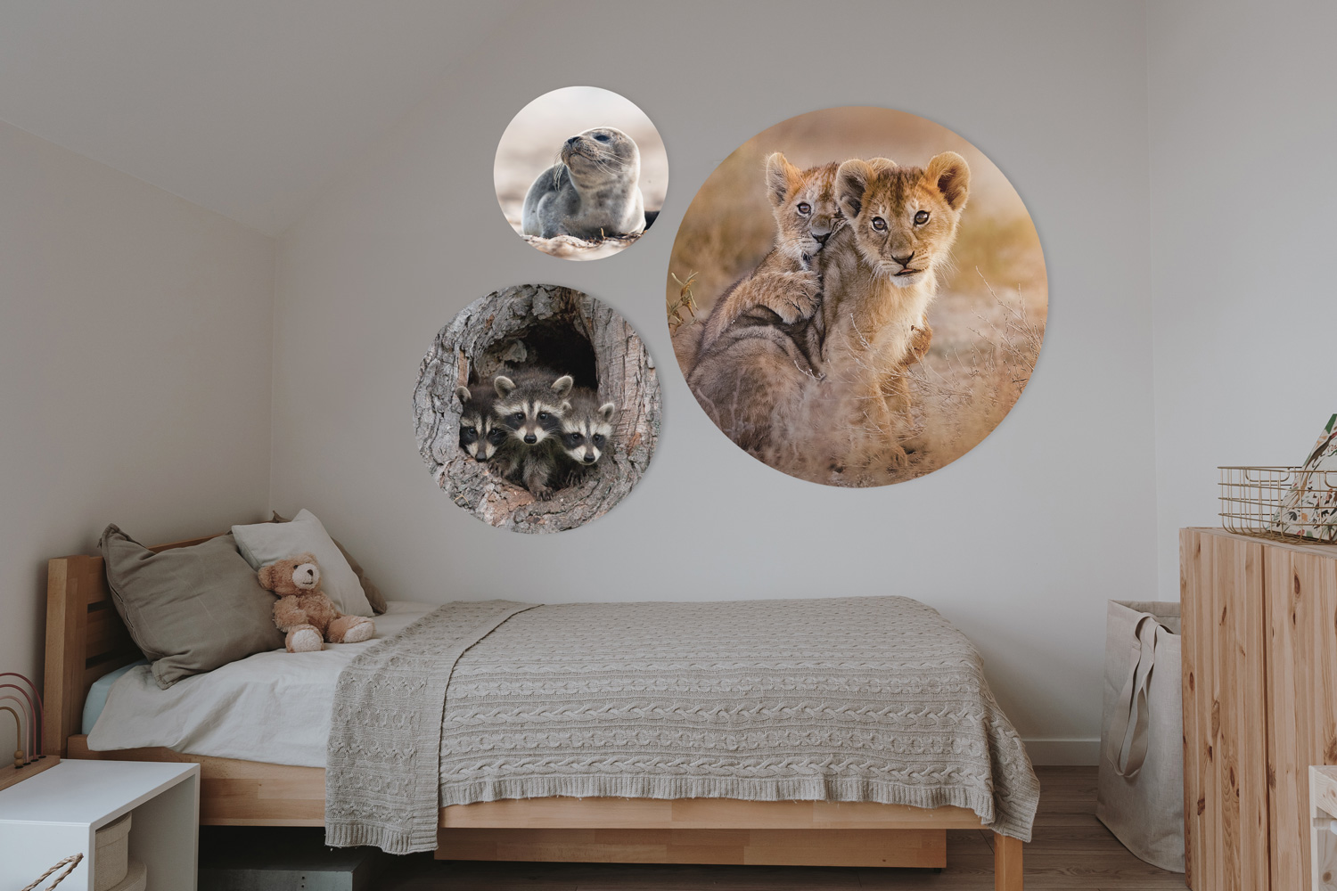 muurcirkel collage kinderkamer dieren