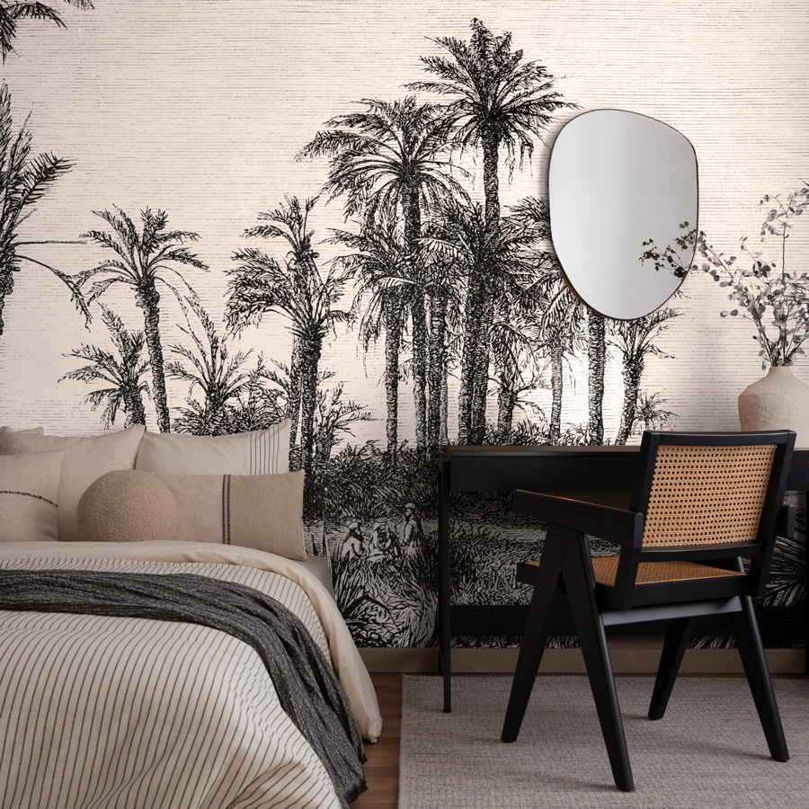 Vintage Palm Tree Naadloos Fotobehang