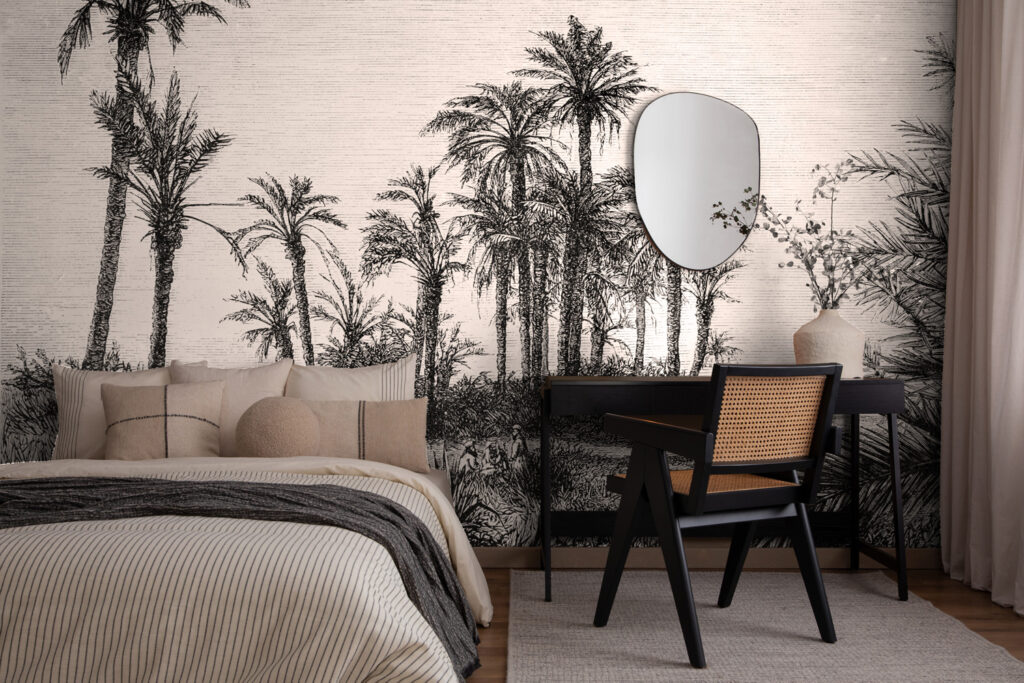 Vintage Palm Tree Fotobehang Slaapkamer
