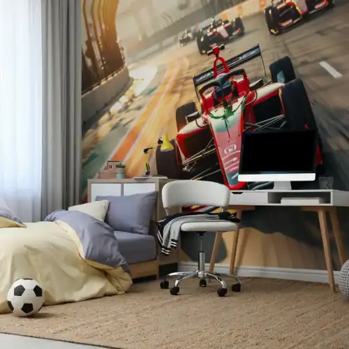 Kinderkamer fotobehang auto formule 1