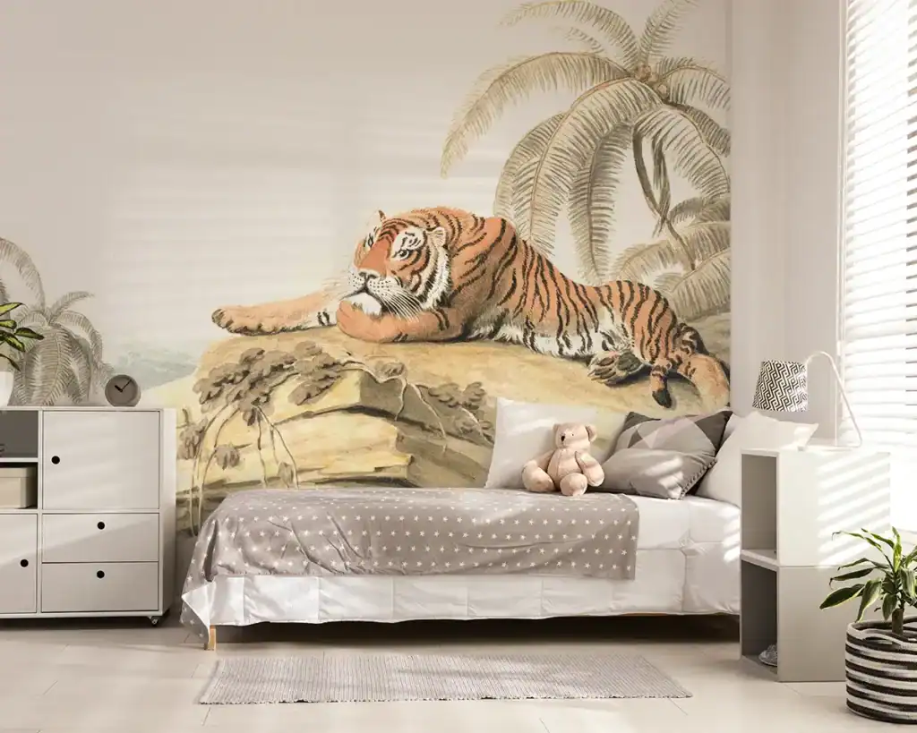 Kinderkamer fotobehang jungle tijger