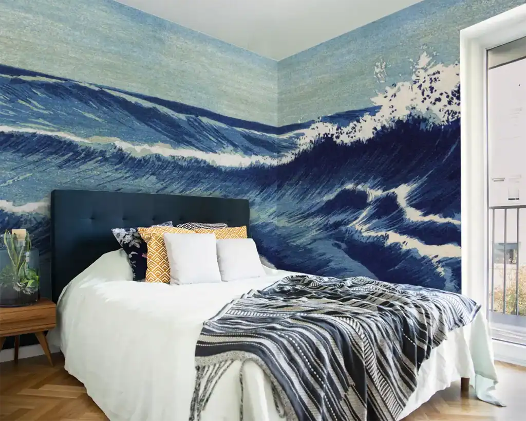 Slaapkamer fotobehang beach waves