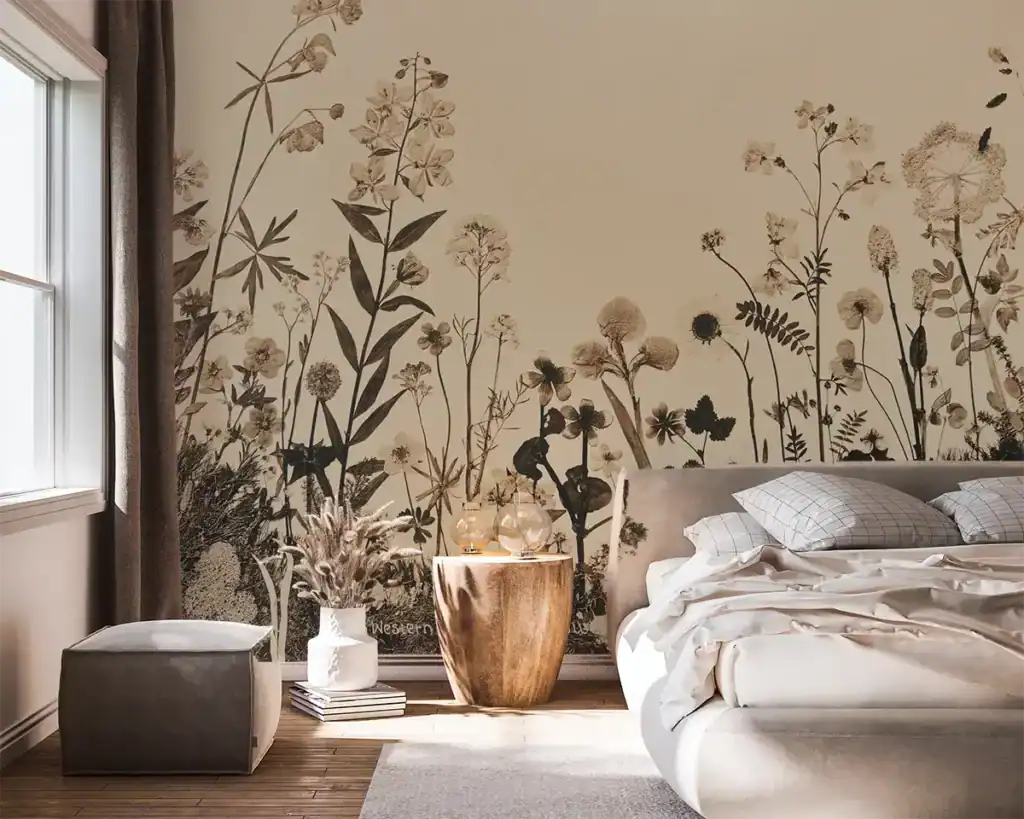 Slaapkamer fotobehang bloemen floral botanic