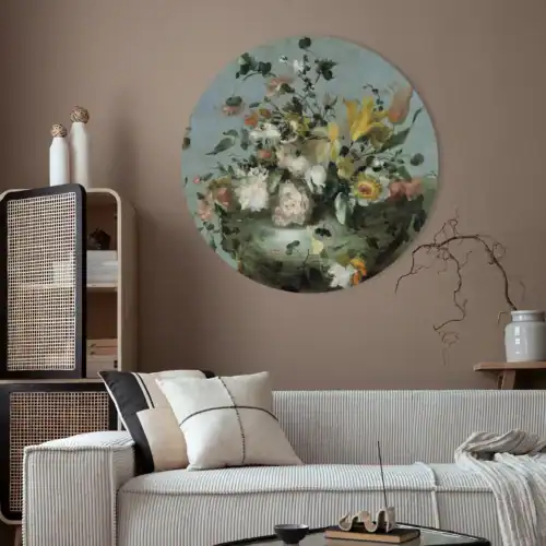 Woonkamer muurcirkels schilderij rijksmuseum bloemen