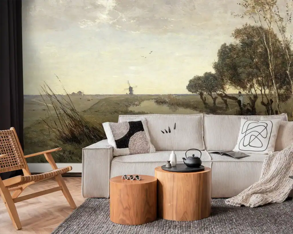 Woonkamer fotobehang natuur schilderij rijksmuseum