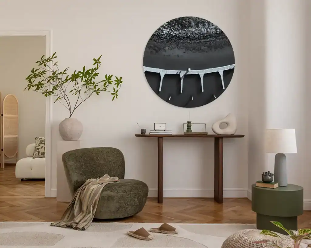 Woonkamer muurcirkel met eigen foto mattijs kuiper